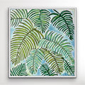 Jackie — 24x20 framed original oil on canvas tropical fern painting by Patti Moore