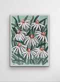 Nadia — 18x24 framed original oil on canvas coneflower painting by Patti Moore