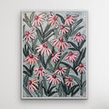 Eden — 30x40 framed original oil on canvas pink coneflower painting by Patti Moore