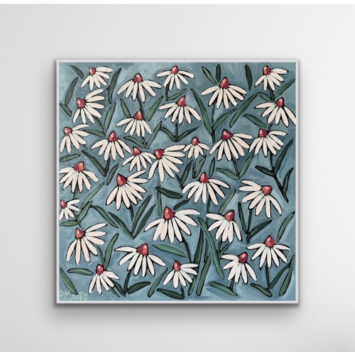 Dallas — 36x36 framed original oil on canvas floral painting by Patti Moore