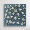 Julia — 36x36 framed original oil on canvas white daisy painting by Patti Moore