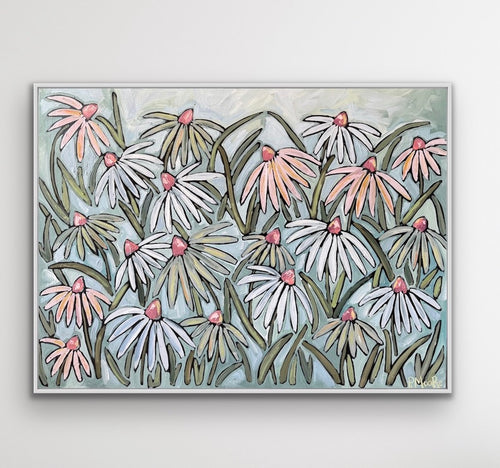 Coquette — 36x48 original oil on canvas floral painting by Patti Moore, unframed