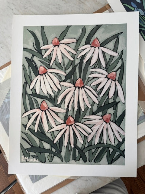 Cone Flower Fine Art Print 20x26 — soft pink coneflowers by P. Moore