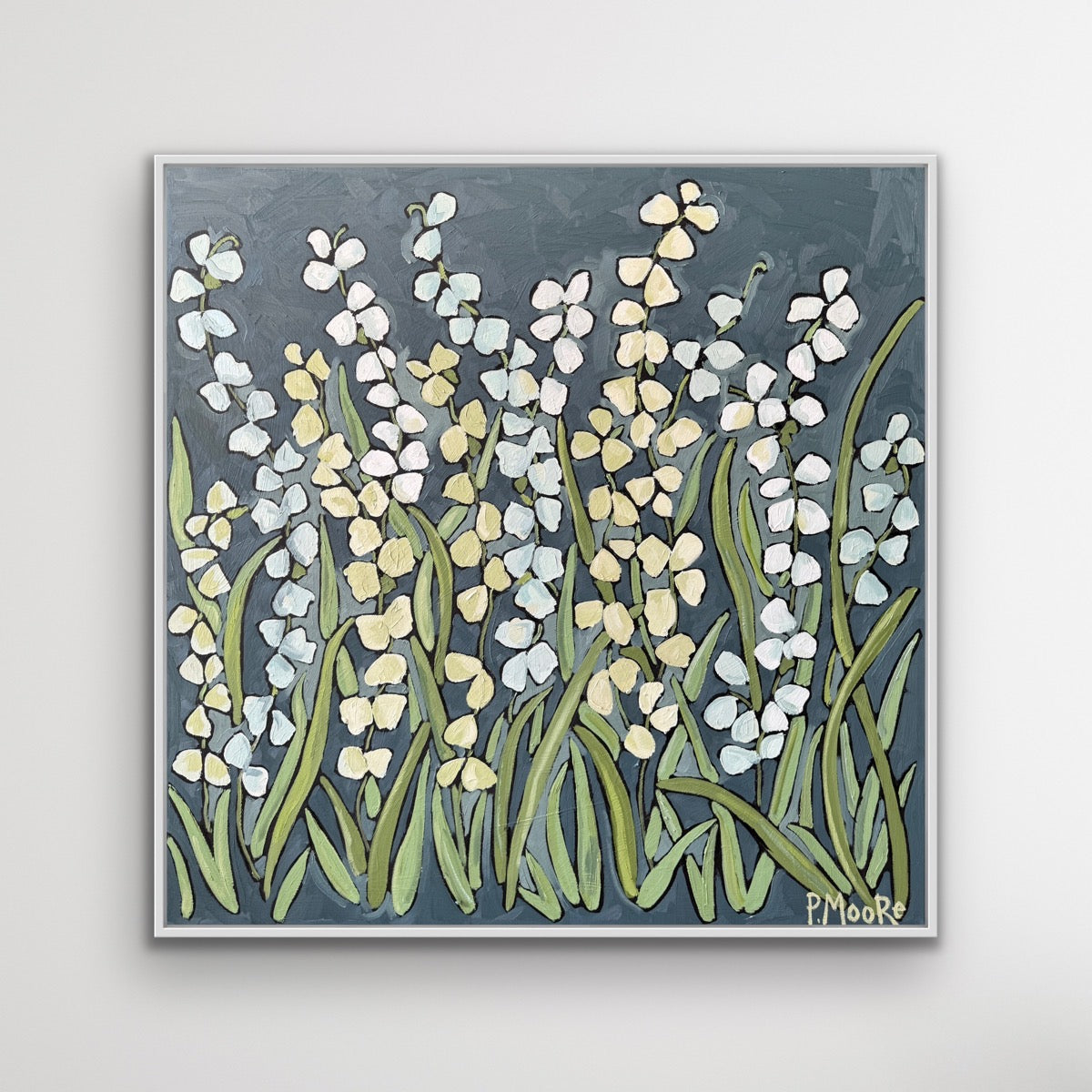 Lily of the Valley original oil painting, 36x36, unframed, by Patti Moore